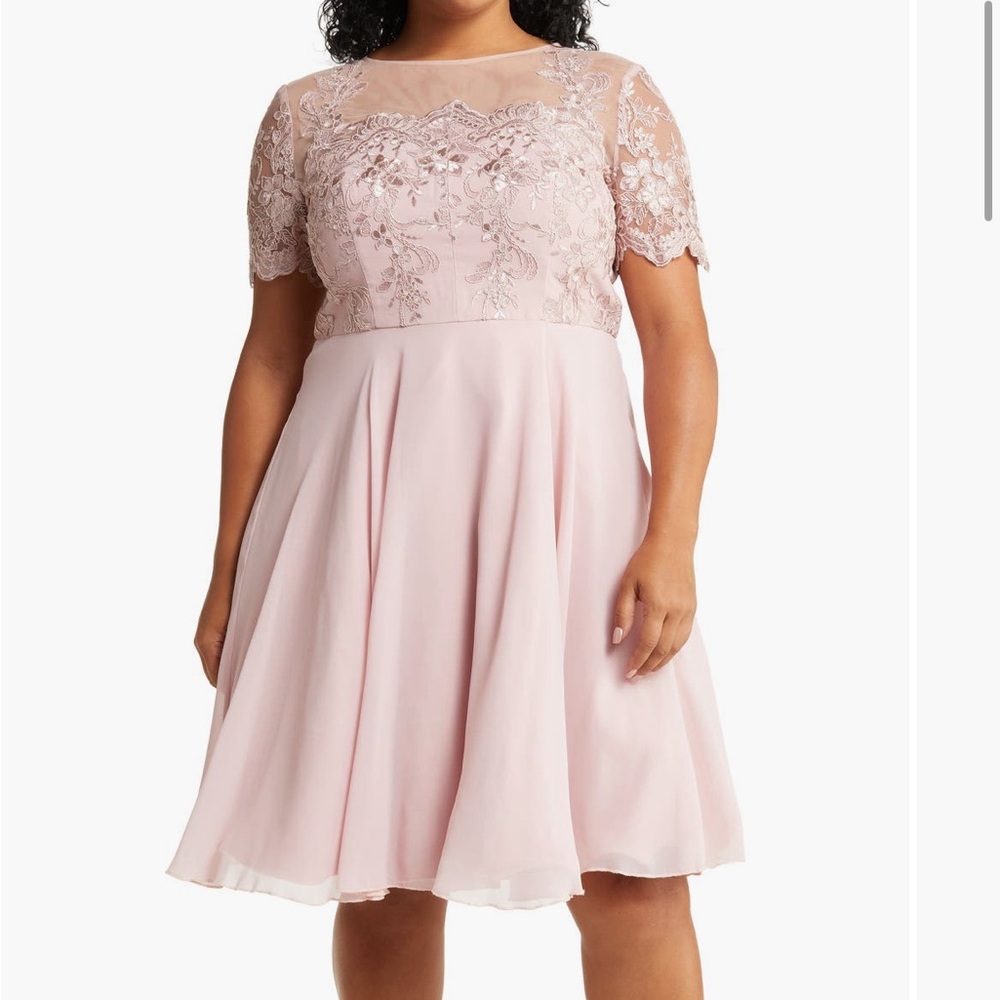 Chi Chi London Embroidered Fit and Flare Cocktail Dresss